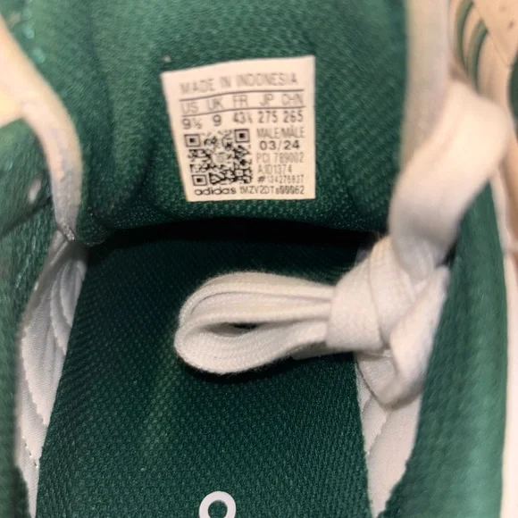 Adidas Superstar White Green Stripe Gold Plate Sneakers Men’s 9 Women’s 10.5 - Picture 4 of 6